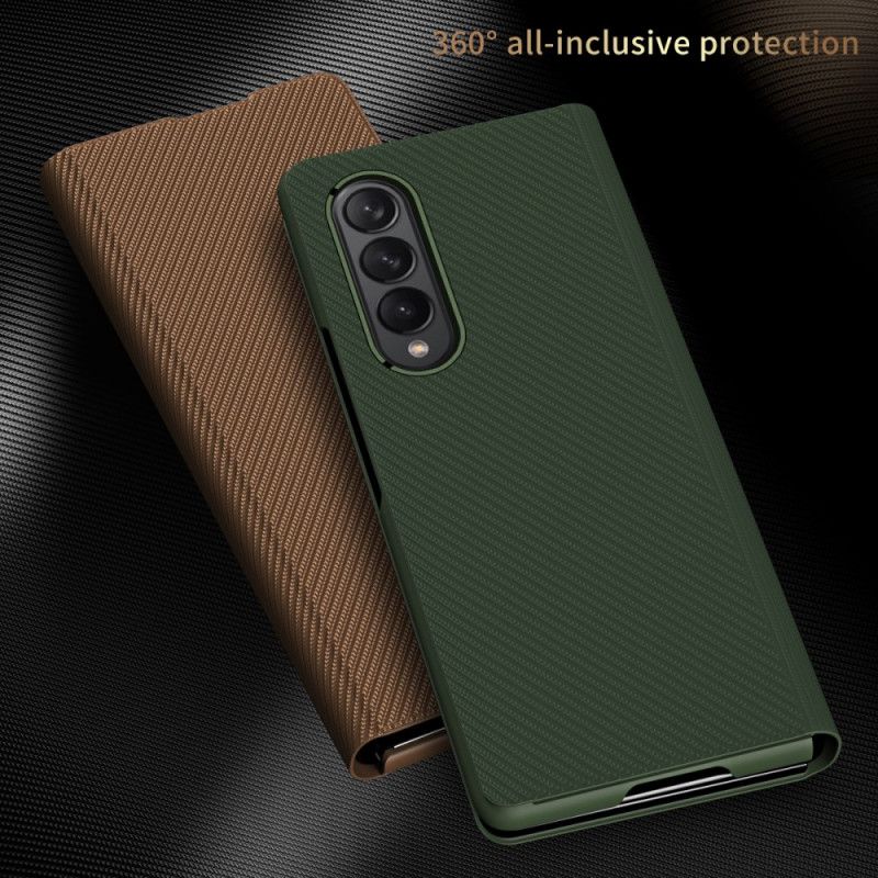 Cover Samsung Galaxy Z Fold 3 5G Flip Cover Styled Carbon Fiber