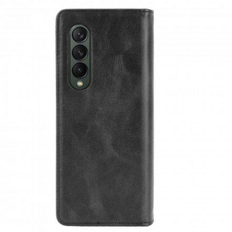 Cover Samsung Galaxy Z Fold 3 5G Flip Cover Styliseret Lædereffekt