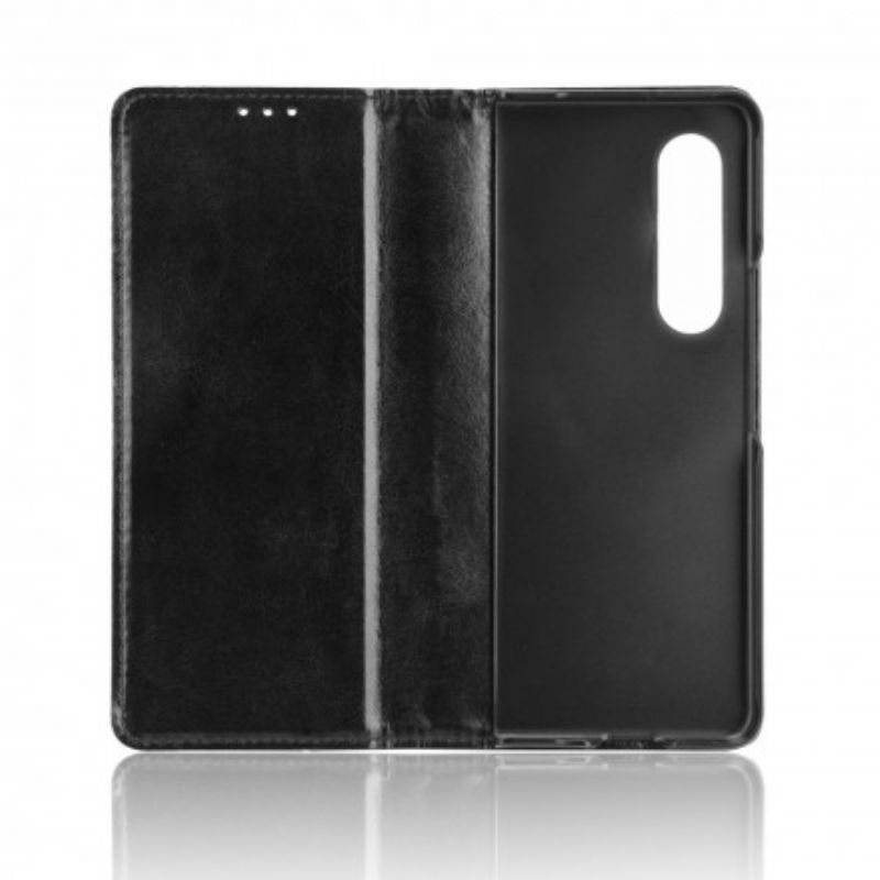 Cover Samsung Galaxy Z Fold 3 5G Flip Cover Styliseret Lædereffekt