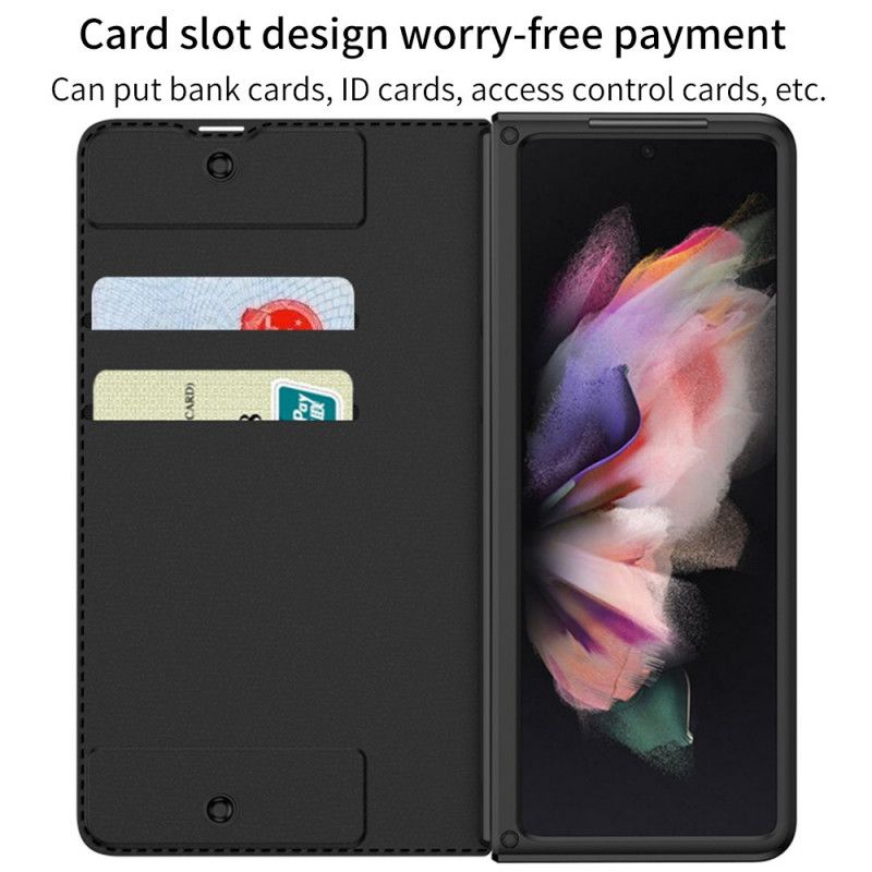 Cover Samsung Galaxy Z Fold 3 5G Flip Cover Stylusholder I Imiteret Læder Gkk