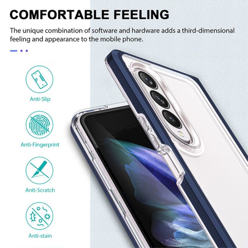 Cover Samsung Galaxy Z Fold 3 5G Hybrid Gennemsigtige Farvede Kanter