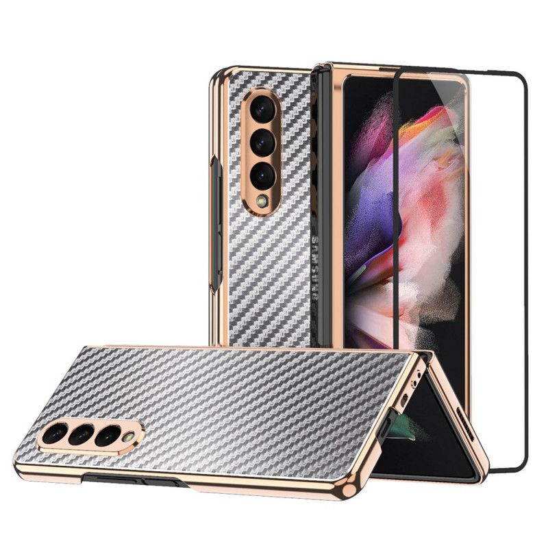 Cover Samsung Galaxy Z Fold 3 5G Kulfiber Med Skærmbeskytter