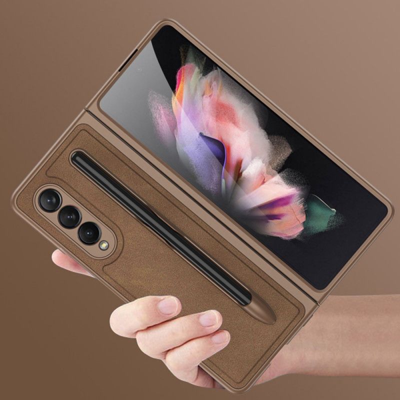 Cover Samsung Galaxy Z Fold 3 5G Læder Effekt Stylus Holder Gkk