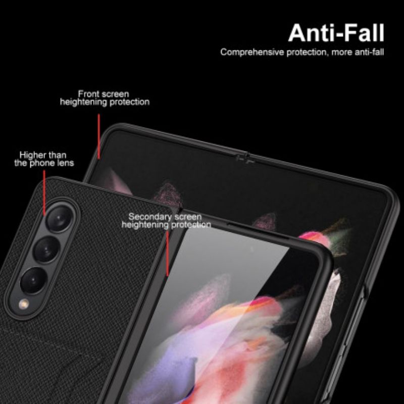 Cover Samsung Galaxy Z Fold 3 5G Litchi Læder Kortholder Gkk