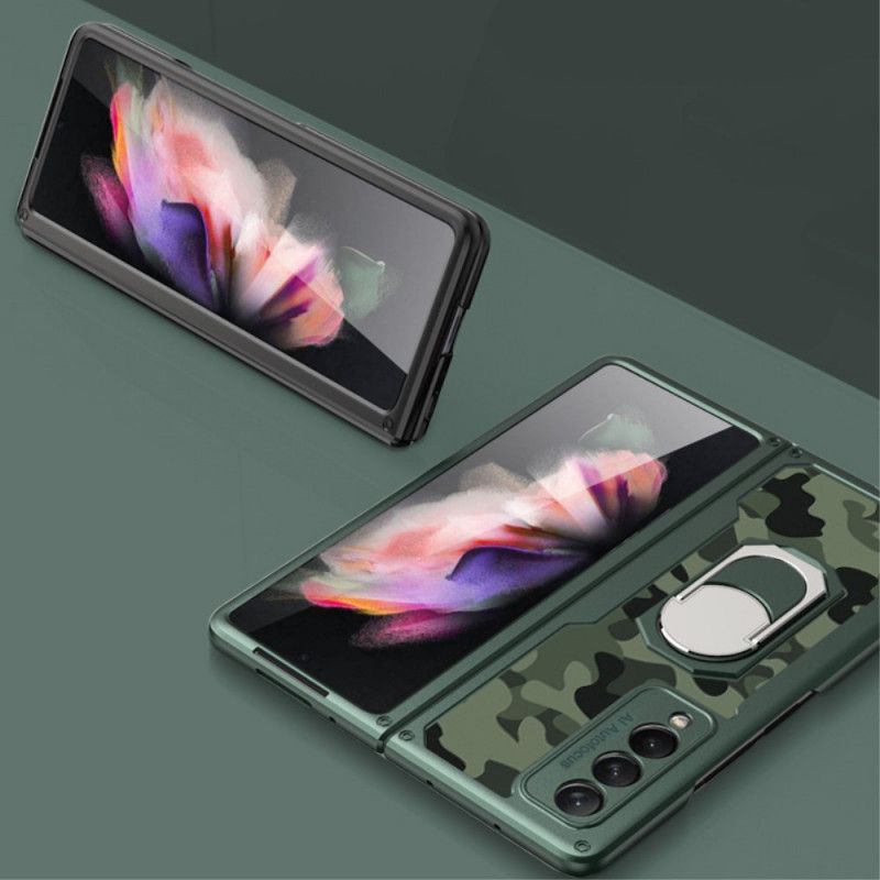 Cover Samsung Galaxy Z Fold 3 5G Litchi Læder Ring-støtte Gkk