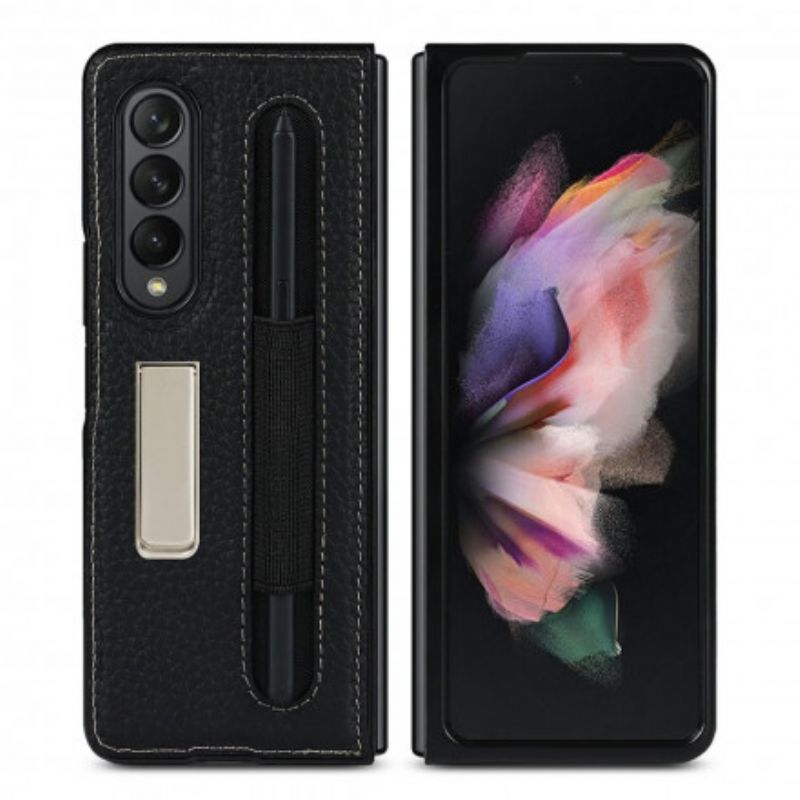 Cover Samsung Galaxy Z Fold 3 5G Litchi Læderbagside