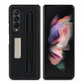 Cover Samsung Galaxy Z Fold 3 5G Litchi Læderbagside