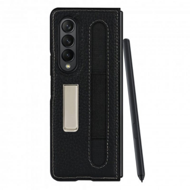 Cover Samsung Galaxy Z Fold 3 5G Litchi Læderbagside