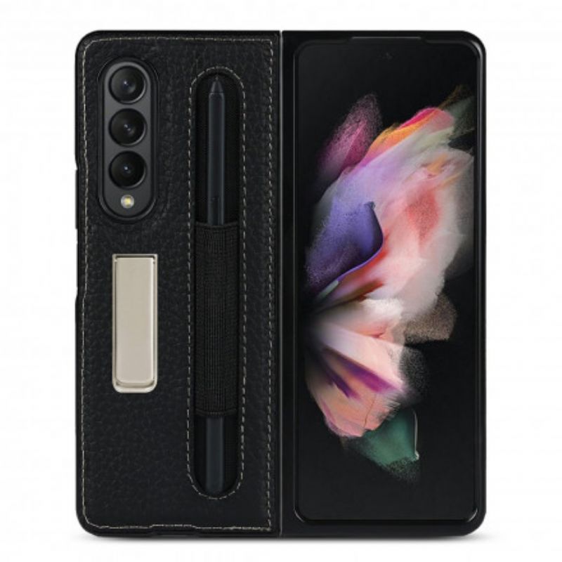 Cover Samsung Galaxy Z Fold 3 5G Litchi Læderbagside