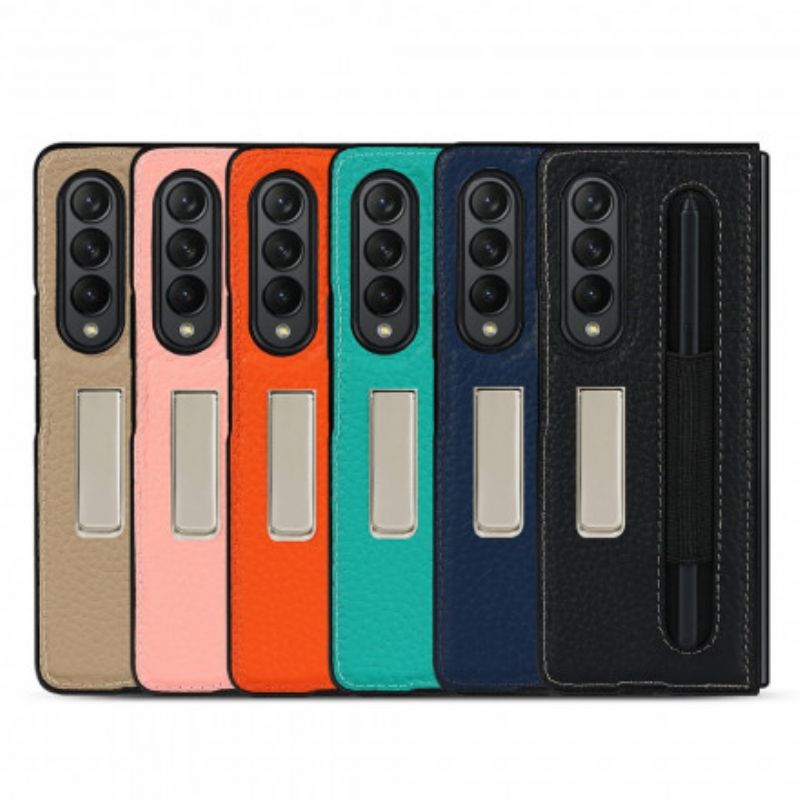 Cover Samsung Galaxy Z Fold 3 5G Litchi Læderbagside