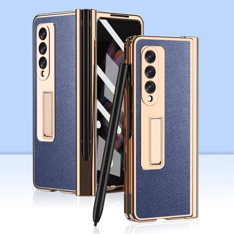 Cover Samsung Galaxy Z Fold 3 5G Multifunktionelt Litchi-læder