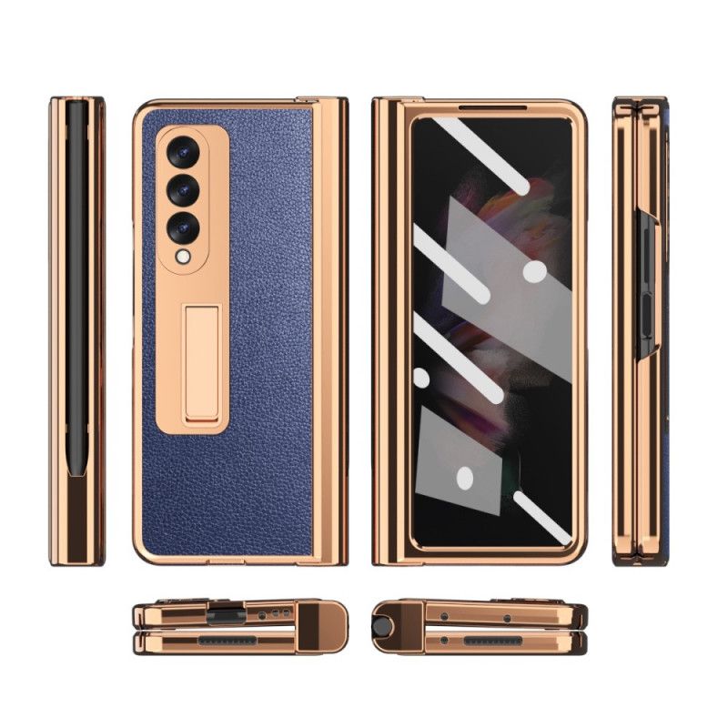 Cover Samsung Galaxy Z Fold 3 5G Multifunktionelt Litchi-læder