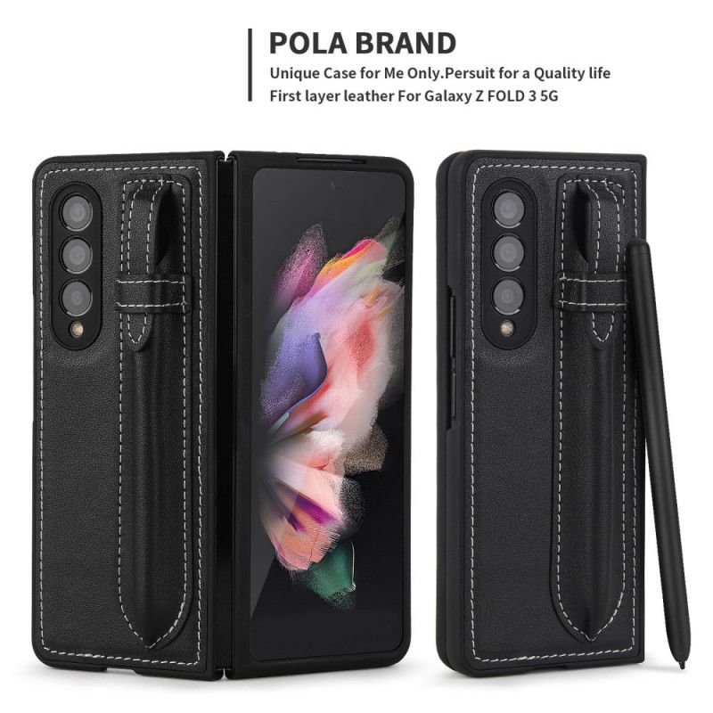 Cover Samsung Galaxy Z Fold 3 5G Stylusholder I Ægte Læder