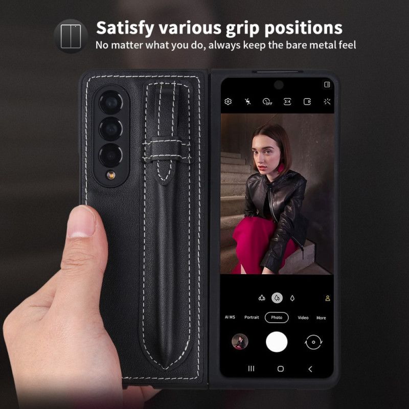 Cover Samsung Galaxy Z Fold 3 5G Stylusholder I Ægte Læder