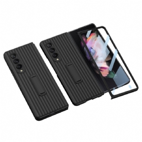 Cover Samsung Galaxy Z Fold 3 5G Tekstureret Bagside Og Skærmbeskytter Gkk