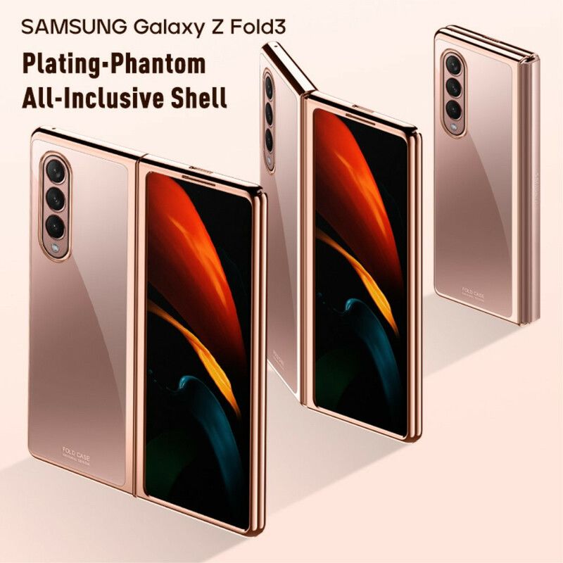 Cover Samsung Galaxy Z Fold 3 5G Transparente Metalliske Kanter