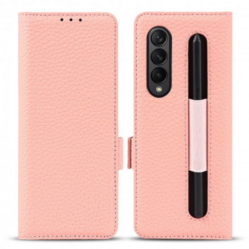 Flip Cover Samsung Galaxy Z Fold 3 5G Ægte Litchi-læder