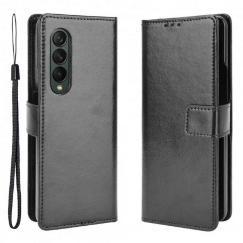 Flip Cover Samsung Galaxy Z Fold 3 5G Blinkende Kunstlæder