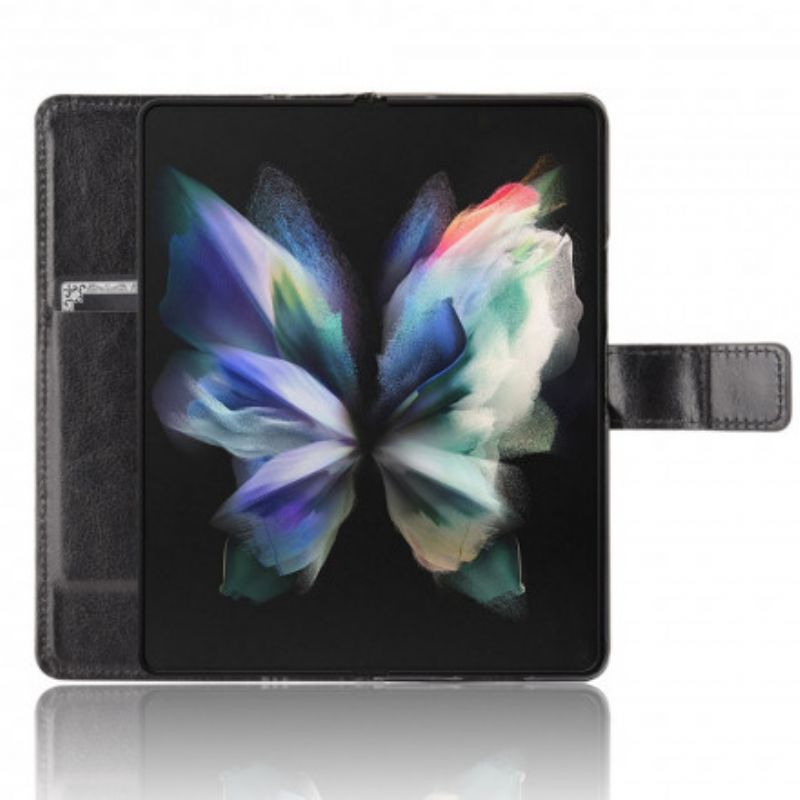 Flip Cover Samsung Galaxy Z Fold 3 5G Blinkende Kunstlæder