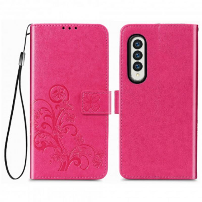 Flip Cover Samsung Galaxy Z Fold 3 5G Blomsterdesign Med Snor