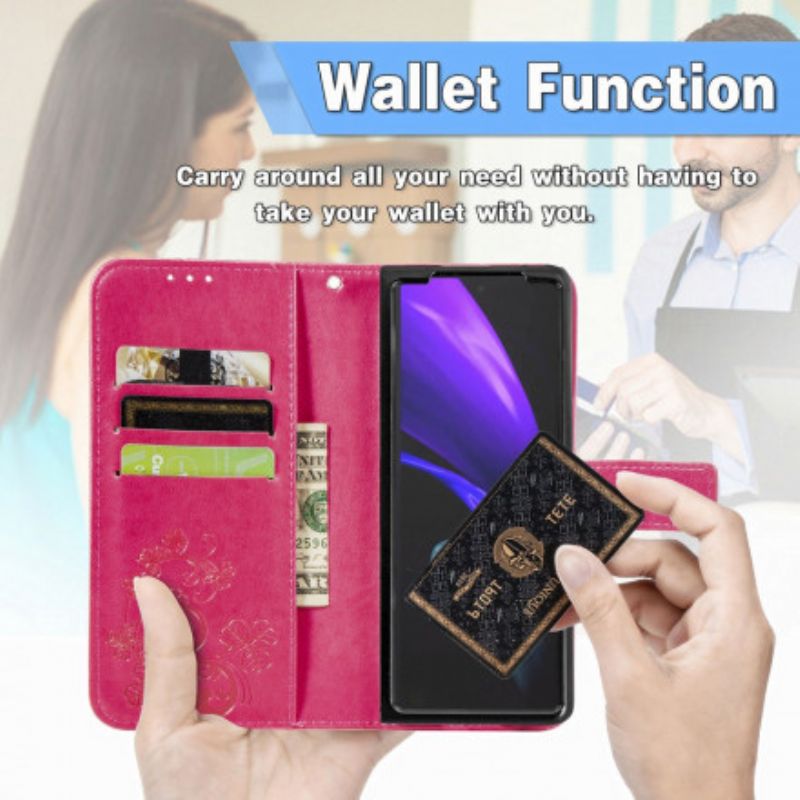 Flip Cover Samsung Galaxy Z Fold 3 5G Blomsterdesign Med Snor