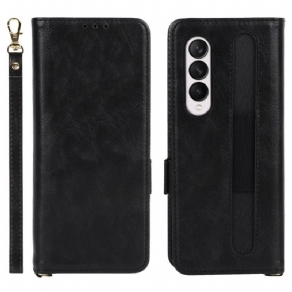 Flip Cover Samsung Galaxy Z Fold 3 5G Læder Cover Dobbelt Flap Penneholder