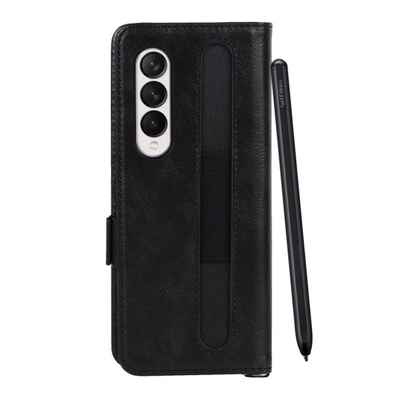 Flip Cover Samsung Galaxy Z Fold 3 5G Læder Cover Dobbelt Flap Penneholder