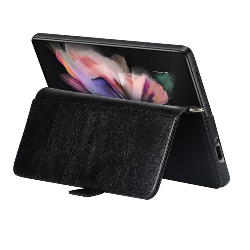 Flip Cover Samsung Galaxy Z Fold 3 5G Læder Cover Dobbelt Flap Penneholder