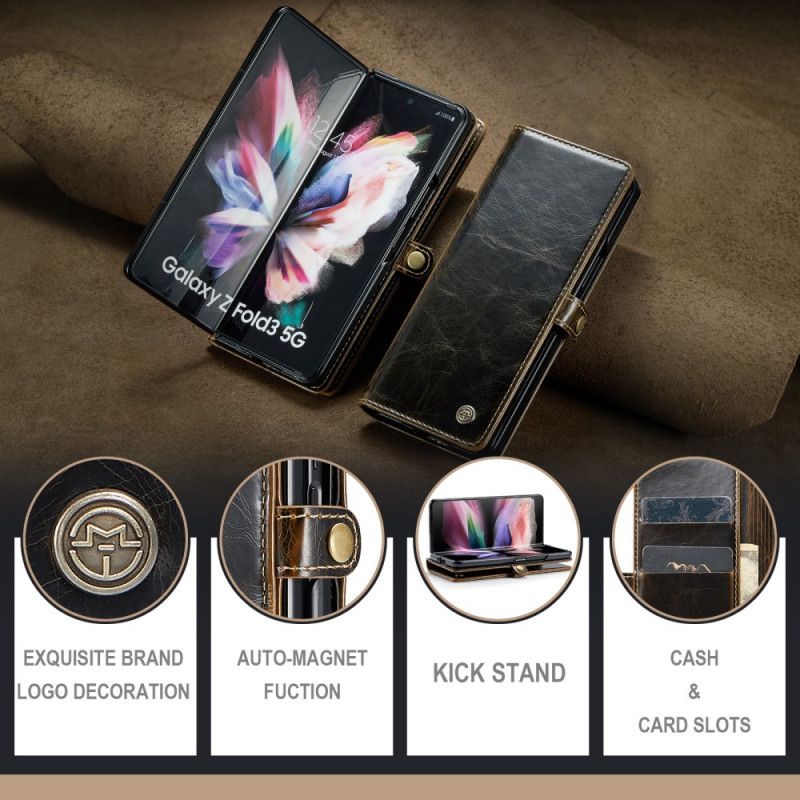 Flip Cover Samsung Galaxy Z Fold 3 5G Lædereffekt Caseme