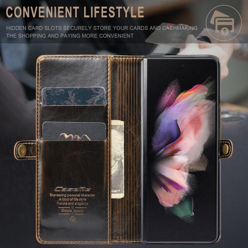 Flip Cover Samsung Galaxy Z Fold 3 5G Lædereffekt Caseme