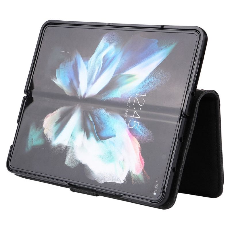 Flip Cover Samsung Galaxy Z Fold 3 5G Multi-funktion Nitte Og Snor