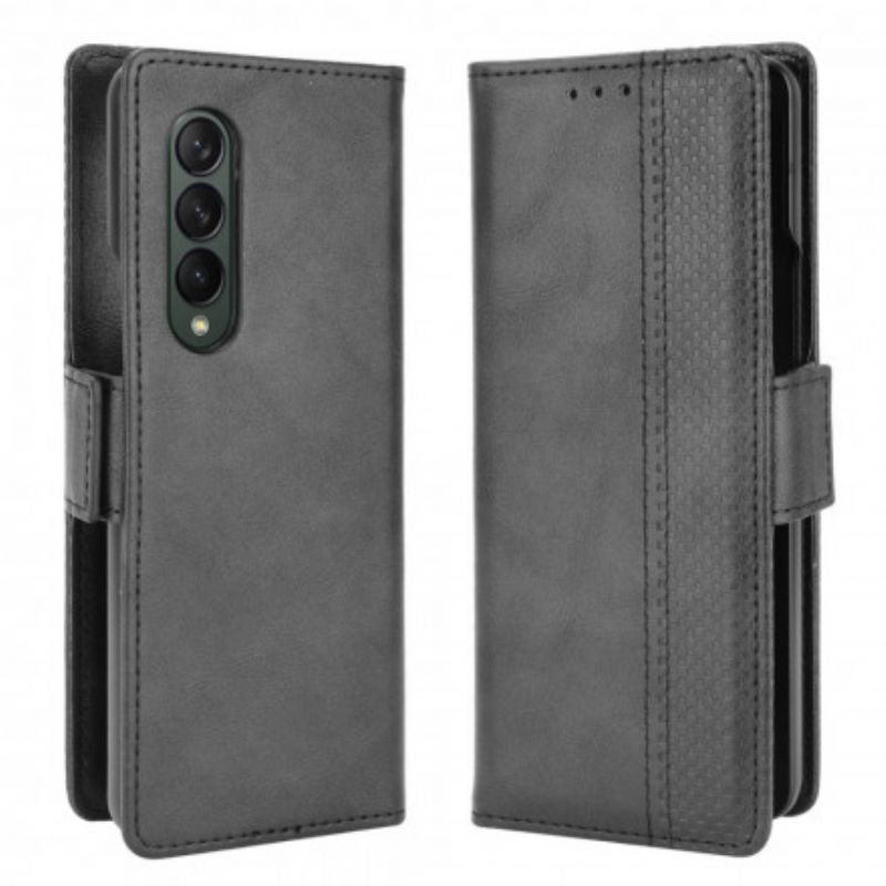 Flip Cover Samsung Galaxy Z Fold 3 5G Styliseret Lædereffekt