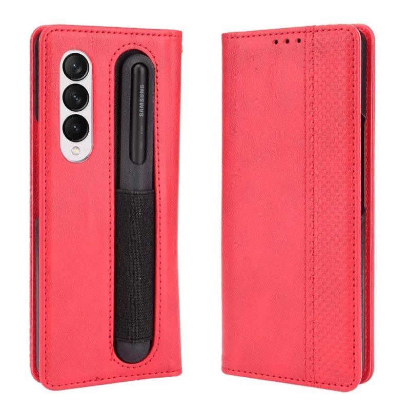 Flip Cover Samsung Galaxy Z Fold 3 5G Stylus Stylus Holder I Lædereffekt