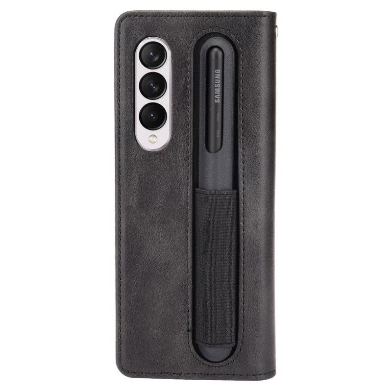 Flip Cover Samsung Galaxy Z Fold 3 5G Stylus Stylus Holder I Lædereffekt