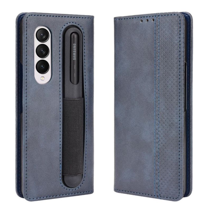 Flip Cover Samsung Galaxy Z Fold 3 5G Stylus Stylus Holder I Lædereffekt