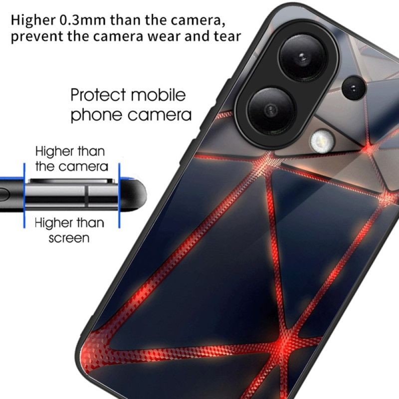 Cover Til Xiaomi Redmi Note 13 4g Røde Trekanter Af Hærdet Glas