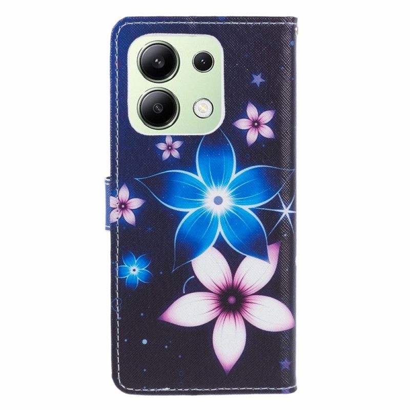 Flip Cover Til Xiaomi Redmi Note 13 4g Måneblomster Med Rem