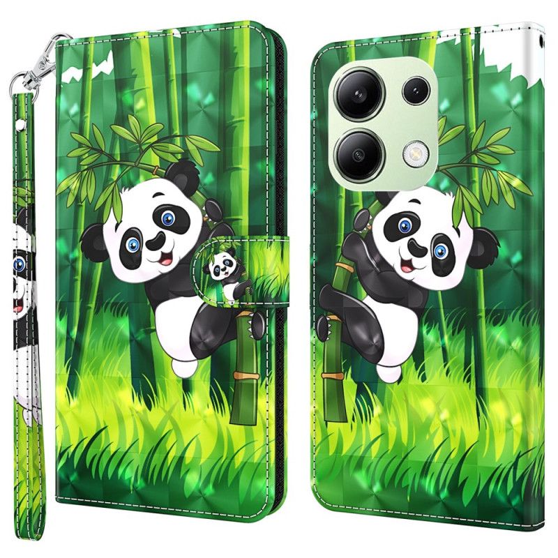 Flip Cover Xiaomi Redmi Note 13 4g Bambus Panda Med Rem