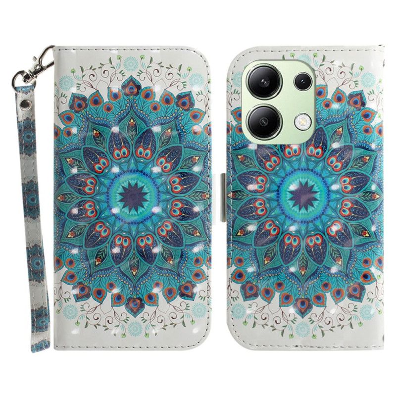 Flip Cover Xiaomi Redmi Note 13 4g Grøn Mandala Med Rem