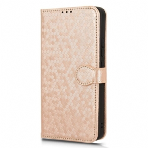 Flip Cover Xiaomi Redmi Note 13 4g Skinnende Prikket Rem