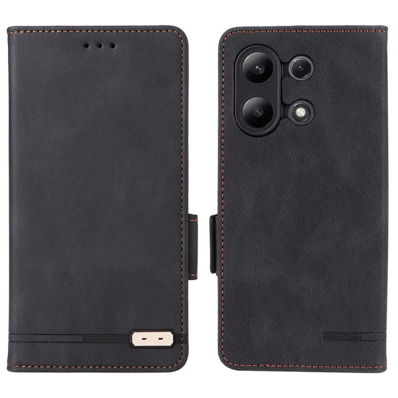 Læder Cover Xiaomi Redmi Note 13 4g Dobbeltlås I Vintage Stil