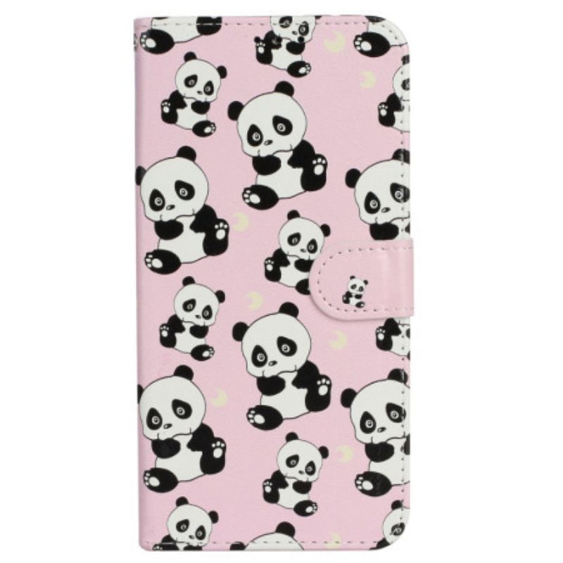 Flip Cover Til Motorola Edge 50 Pandas Premium