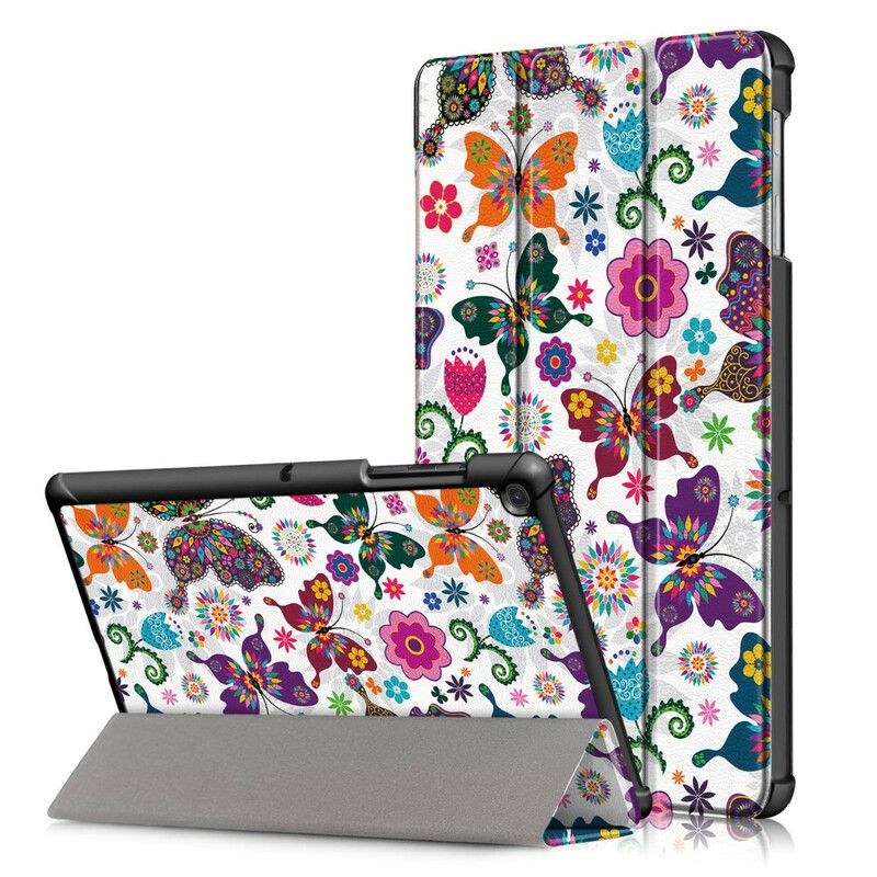 Cover Samsung Galaxy Tab S5e Forbedrede Sommerfugle Og Blomster