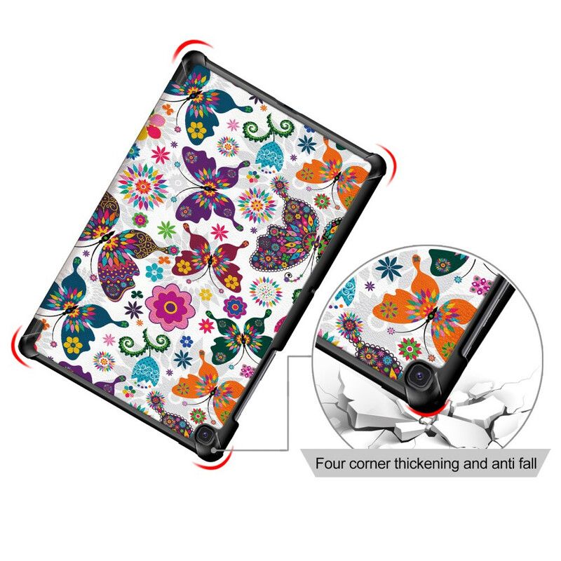 Cover Samsung Galaxy Tab S5e Forbedrede Sommerfugle Og Blomster