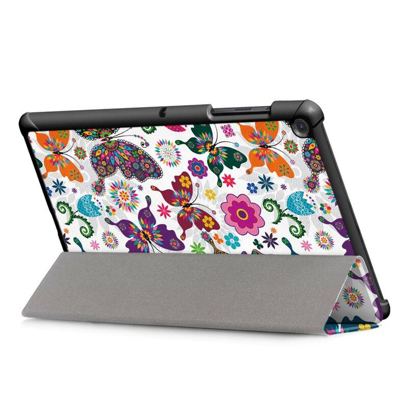 Cover Samsung Galaxy Tab S5e Forbedrede Sommerfugle Og Blomster