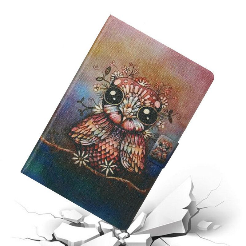 Flip Cover Samsung Galaxy Tab S5e Kunstnerisk Ugle