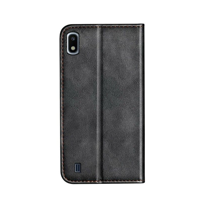 Cover Samsung Galaxy A10 Flip Cover Faux Læder Knap Sort