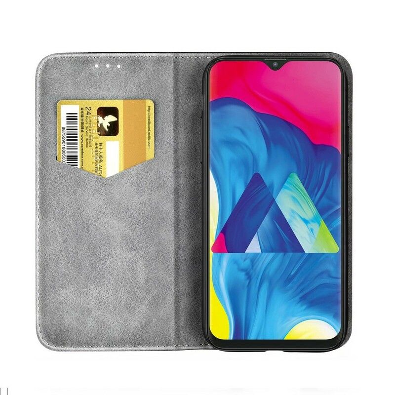 Cover Samsung Galaxy A10 Flip Cover Faux Læder Knap Sort