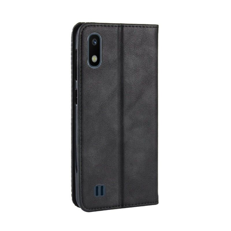 Cover Samsung Galaxy A10 Flip Cover Vintage Stiliseret Lædereffekt