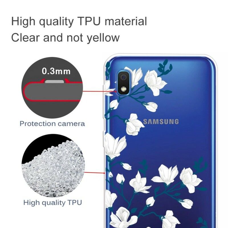 Cover Samsung Galaxy A10 Hvide Blomster